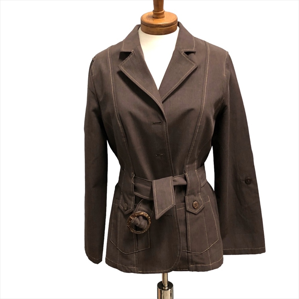 Vtg Brown Fitted Belted Jacket.  Sz P10. Malted Chocolate Colour.